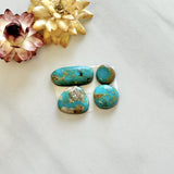 Small Ocean Blue Freeform Royston Turquoise, Set of 4 Background