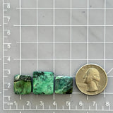 Medium Deep Green Square Crescent Lake Variscite, Set of 3 Dimensions