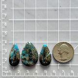 Large Ocean Blue Teardrop Ithaca Peak Turquoise, Set of 3 Dimensions
