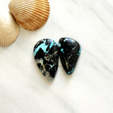 Large Sky Blue Mixed Blue Moon Turquoise, Set of 2 Background