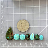 Medium Mixed Mixed Royston Turquoise, Set of 7 Dimensions