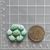 Small Sky Blue Mixed Number 8 Turquoise, Set of 7 Dimensions