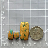 Large Deep Green Mixed Royston Turquoise, Set of 3 Dimensions