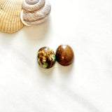 Small Pale Brown Oval Royston Turquoise, Set of 2 Background
