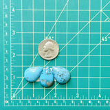 Medium Sky Blue Teardrop Ithaca Peak Turquoise, Set of 3 Dimensions