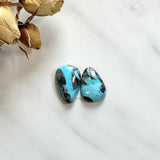 Large Sky Blue Teardrop Blue Moon Turquoise, Set of 2 Background