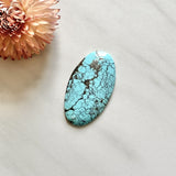 Large Sky Blue Oval Number 8 Turquoise Background