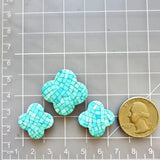 Large Sky Blue Freeform Inlay, Set of 3 Dimensions