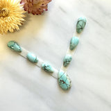 Small Mint Green Teardrop Yungai Turquoise, Set of 7 Background