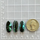 Medium Sky Blue Oval Blue Moon Turquoise, Set of 3 Dimensions