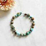 Sky Blue Number 8 Turquoise Smooth Nugget Beads Background