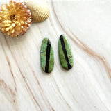 Large Sea Green Mixed Crescent Lake Variscite, Set of 2 Background