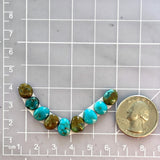 Small Mixed Mixed Lone Mountain Turquoise, Set of 9 Dimensions