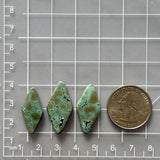 Medium Sky Blue Diamond Treasure Mountain Turquoise, Set of 3 Dimensions