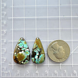 Large Sky Blue Teardrop Treasure Mountain Turquoise, Set of 2 Dimensions