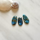Large Ocean Blue Mixed Ithaca Peak Turquoise, Set of 3 Background