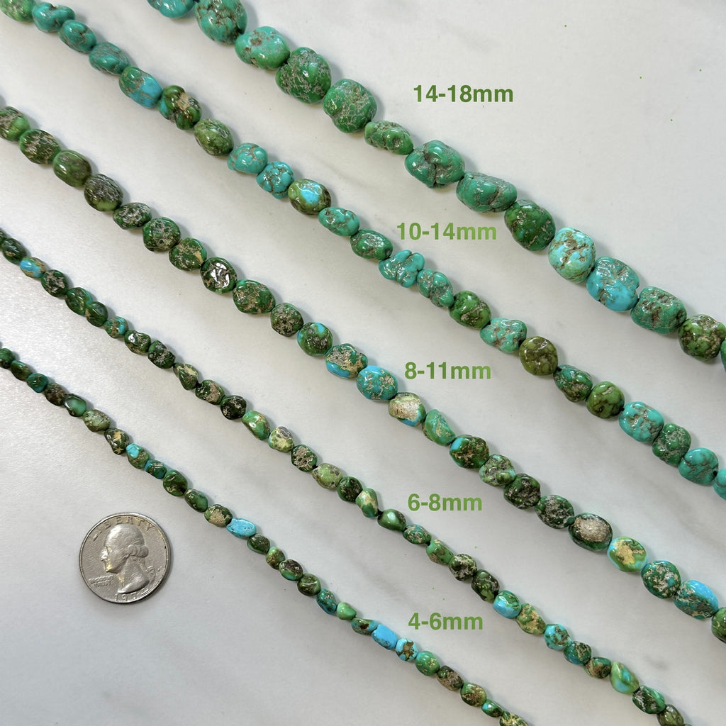 Green Sonoran Gold Turquoise Nugget Beads – Turquoise Moose