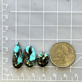 Medium Sky Blue Mixed Blue Moon Turquoise, Set of 3 Dimensions