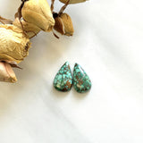 Medium Sea Green Teardrop Namtso Lake Turquoise, Set of 2 Background