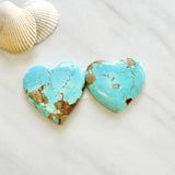 Large Sky Blue Heart Number 8 Turquoise, Set of 2 Background