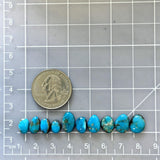 Small Sky Blue Mixed Paiute Turquoise, Set of 10 Dimensions