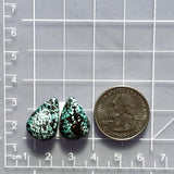 Medium Sky Blue Teardrop Yungai Turquoise, Set of 2 Dimensions