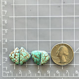 Small Faint Green Mixed Namtso Lake Turquoise, Set of 4 Dimensions