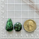 Large Deep Green Mixed Crescent Lake Variscite, Set of 2 Dimensions