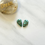 Small Mint Green Teardrop Namtso Lake Turquoise, Set of 2 Background