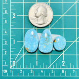Medium Sky Blue Freeform Kingman Turquoise, Set of 3 Dimensions