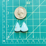 Medium Sky Blue Teardrop Sleeping Beauty Turquoise, Set of 2 Dimensions