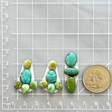 Small Mixed Mixed Mixed Turquoise, Set of 13 Dimensions