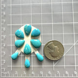 Small Sky Blue Teardrop Kingman Turquoise, Set of 9 Dimensions