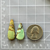 Large Mint Green Teardrop Crescent Lake Variscite, Set of 2 Dimensions