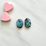 Medium Sky Blue Oval Blue Moon Turquoise, Set of 2 Background
