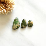 Medium Deep Green Freeform Royston Turquoise, Set of 3 Background