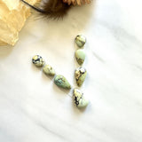 Small Yellow Teardrop Crescent Lake Variscite, Set of 7 Background