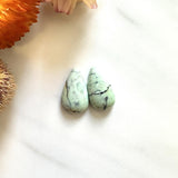 Small Faint Green Teardrop Crescent Lake Variscite, Set of 2 Background