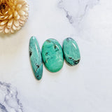 Large Sea Green Mixed Crescent Lake Variscite, Set of 3 Background