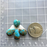 Small Ocean Blue Teardrop Ithaca Peak Turquoise, Set of 4 Dimensions