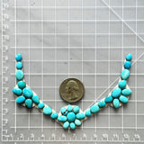 Small Sky Blue Mixed Kingman Turquoise, Set of 33 Dimensions