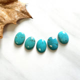 Small Sky Blue Oval Yungai Turquoise, Set of 5 Background