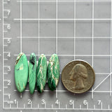 Large Mint Green Square Crescent Lake Variscite, Set of 4 Dimensions