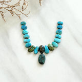 Small Sky Blue Oval Lone Mountain Turquoise, Set of 18 Background