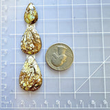 Medium Earth Brown Teardrop Treasure Mountain Turquoise, Set of 3 Dimensions
