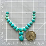 Small Sky Blue Mixed Lone Mountain Turquoise, Set of 19 Dimensions