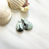 Medium Faint Blue Teardrop Crescent Lake Variscite, Set of 2 Background