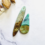 Large Mint Green Mixed Crescent Lake Variscite, Set of 2 Background
