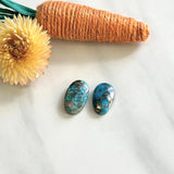 Medium Ocean Blue Oval Ithaca Peak Turquoise, Set of 2 Background