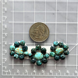 Small Mixed Round Mixed Turquoise, Set of 27 Dimensions